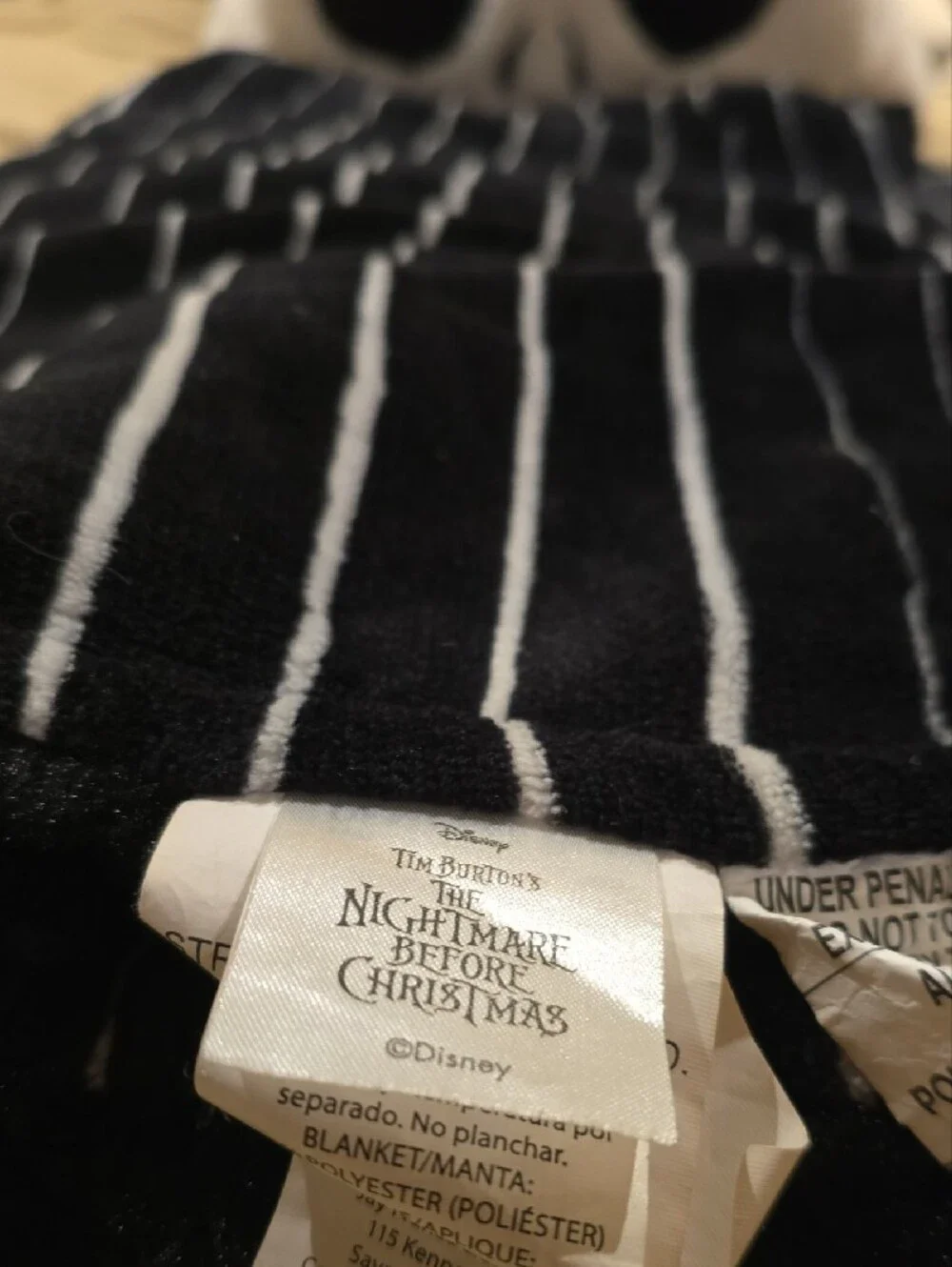 Disney Nightmare Before Christmas Jack Skellington Hooded Costume Blanket